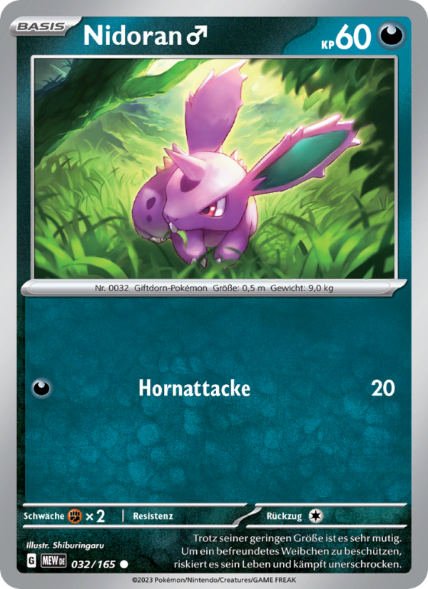 Nidoran♂ 032 — 151 (German Pokémon TCG card)