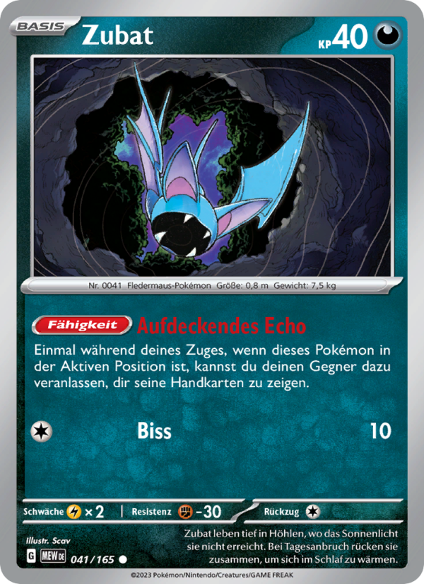Zubat 041 — 151 (German Pokémon TCG card)