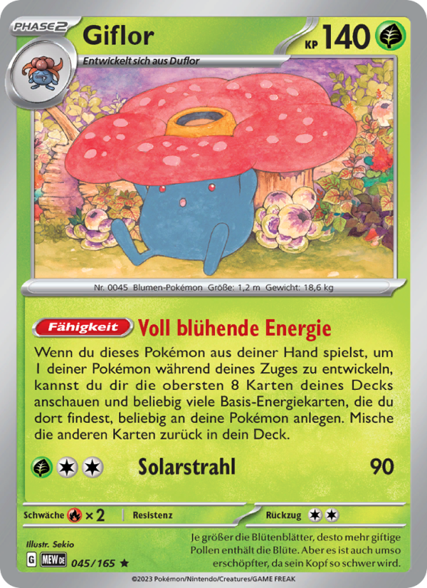 Giflor 045 — 151 (German Pokémon TCG card)