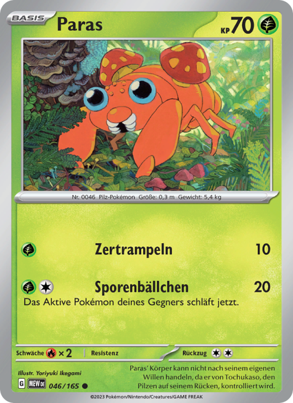 Paras 046 — 151 (German Pokémon TCG card)