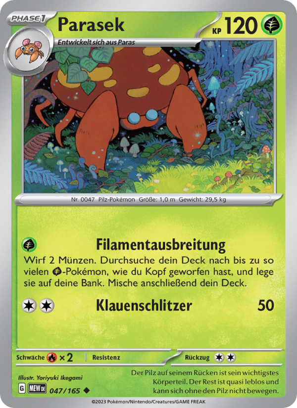Parasek 047 — 151 (German Pokémon TCG card)