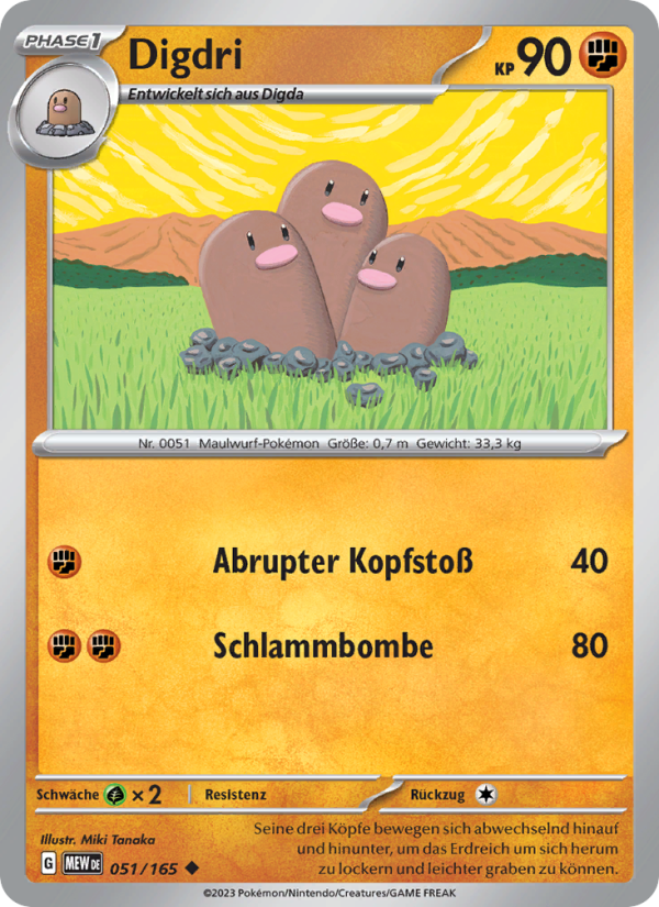 Digdri 051 — 151 (German Pokémon TCG card)