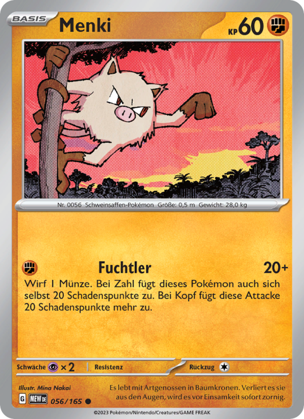 Menki 056 — 151 (German Pokémon TCG card)