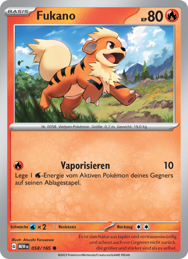 Fukano 058 — 151 (German Pokémon TCG card)