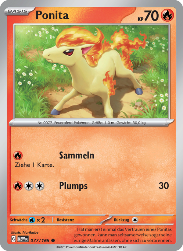 Ponita 077 — 151 (German Pokémon TCG card)