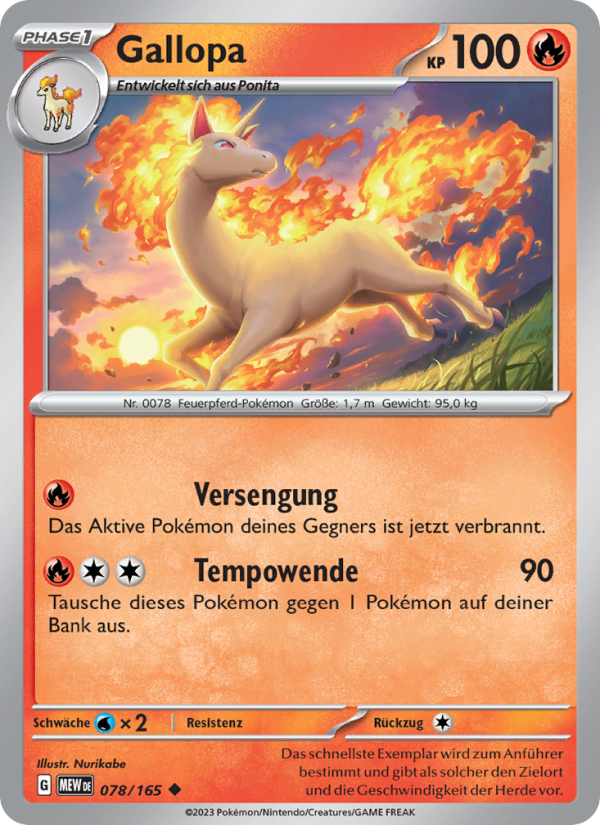 Gallopa 078 — 151 (German Pokémon TCG card)