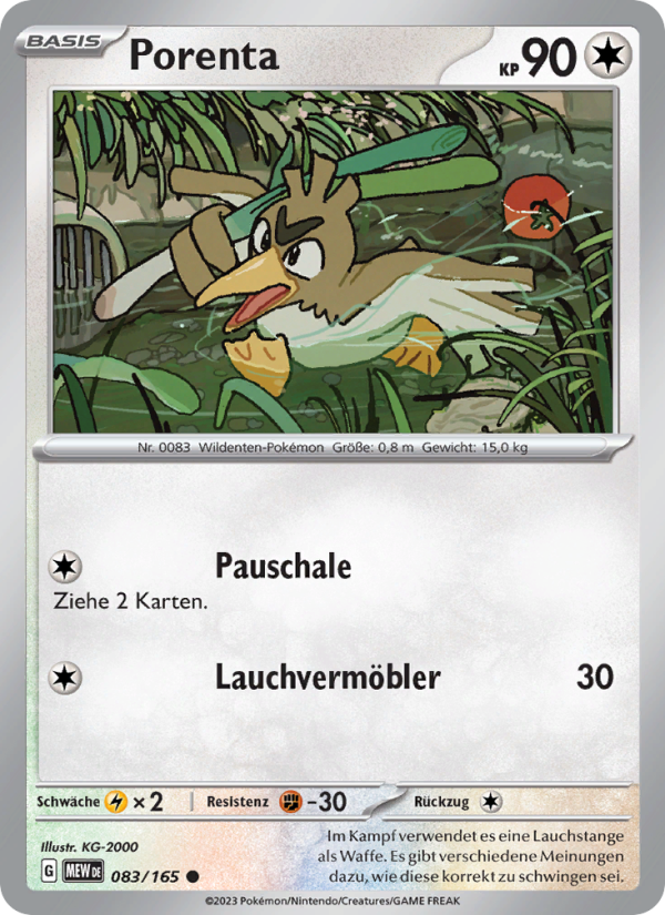 Porenta 083 — 151 (German Pokémon TCG card)