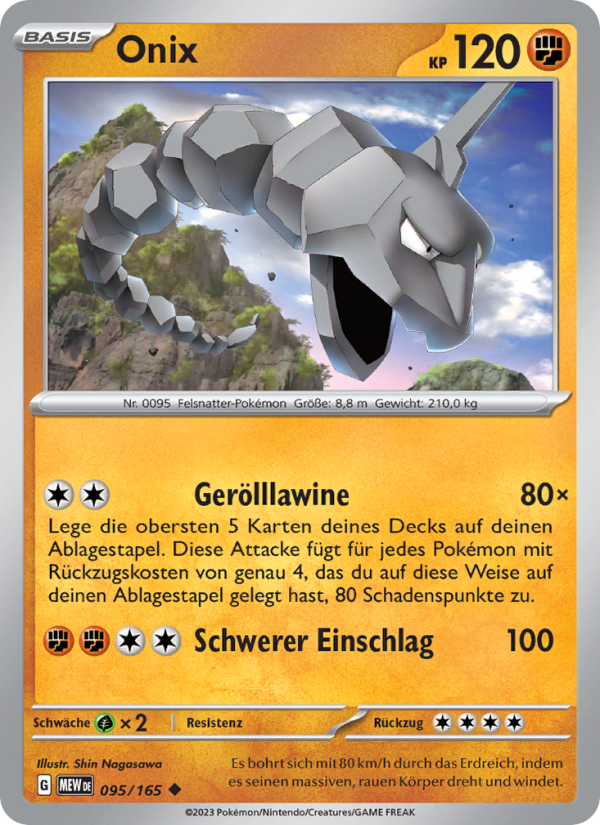 Onix 095 — 151 (German Pokémon TCG card)