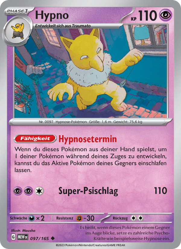 Hypno 097 — 151 (German Pokémon TCG card)