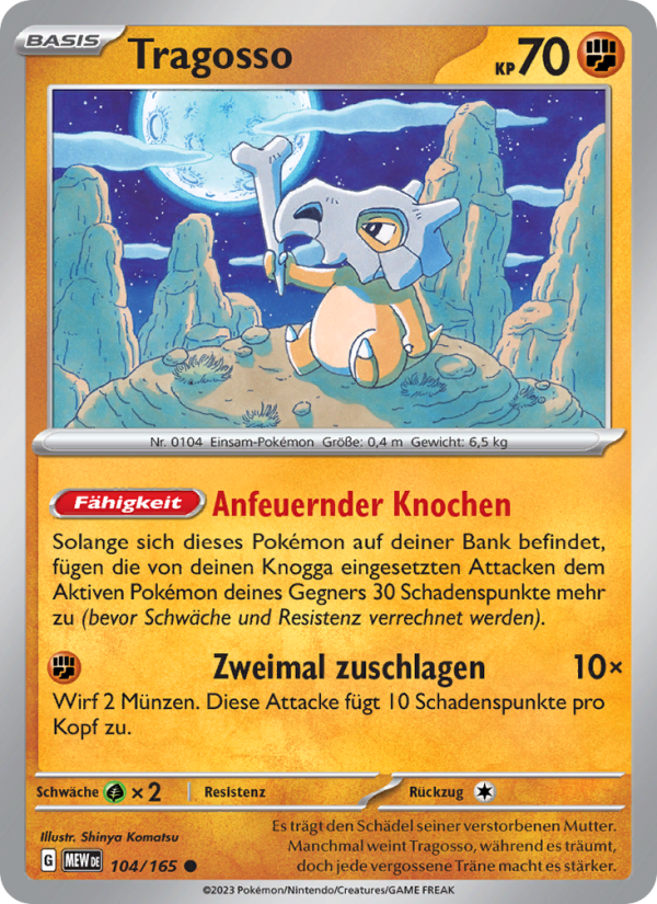 Tragosso 104 — 151 (German Pokémon TCG card)