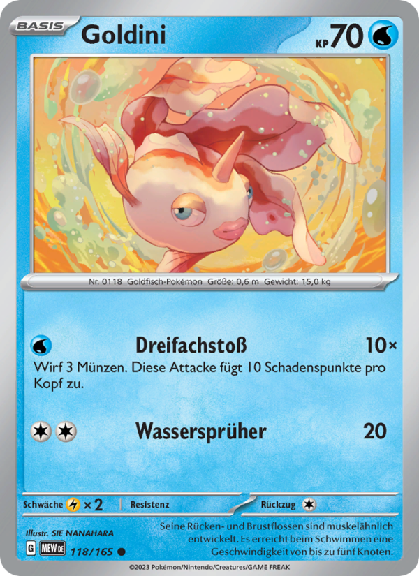Goldini 118 — 151 (German Pokémon TCG card)