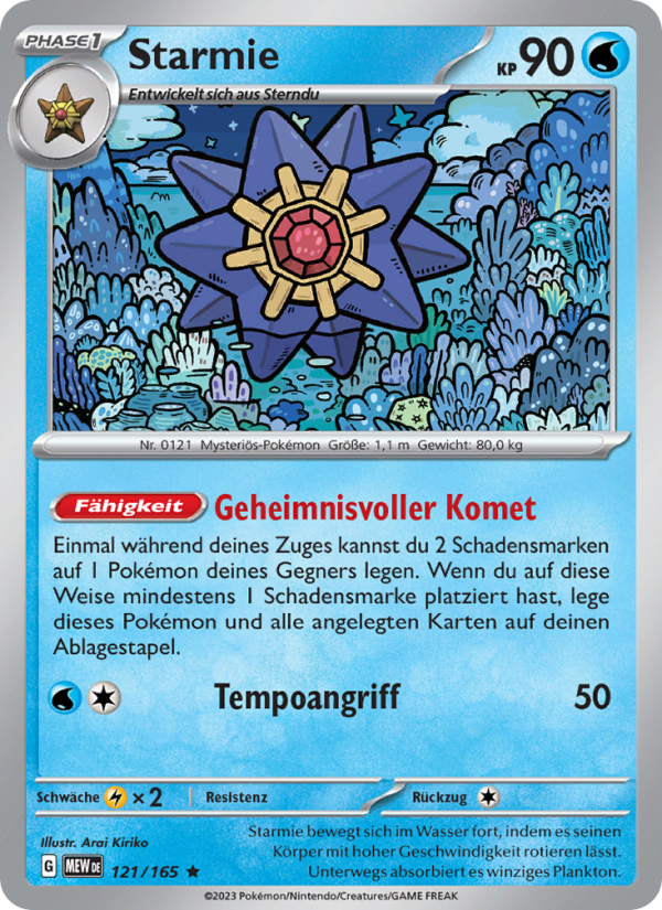 Starmie 121 — 151 (German Pokémon TCG card)