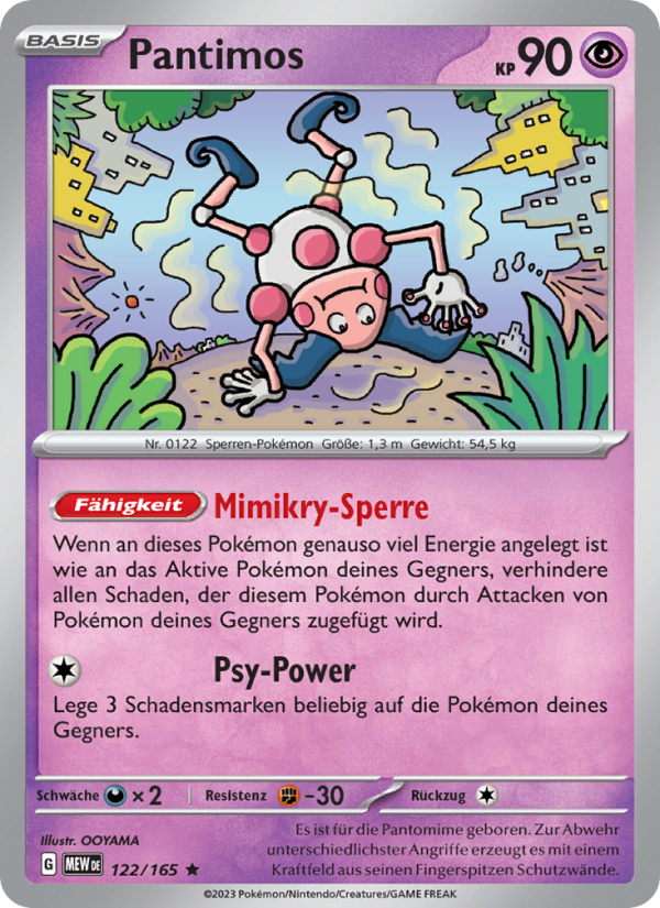 Pantimos 122 — 151 (German Pokémon TCG card)