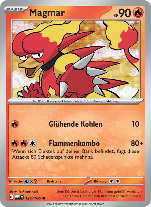 Magmar 126 — 151 (German Pokémon TCG card)