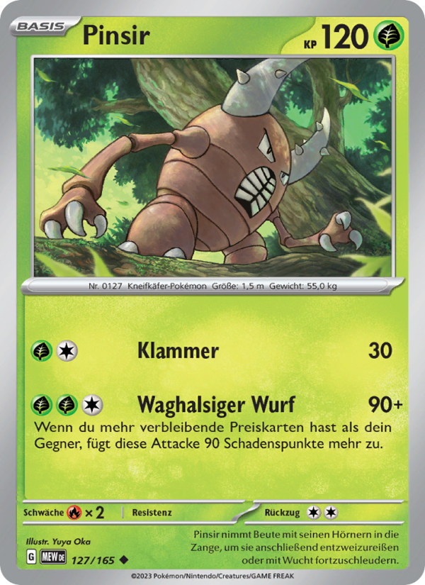 Pinsir 127 — 151 (German Pokémon TCG card)