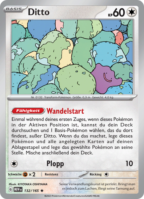 Ditto 132 — 151 (German Pokémon TCG card)