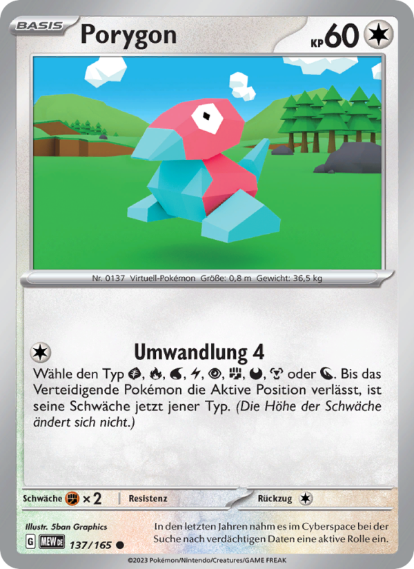 Porygon 137 — 151 (German Pokémon TCG card)