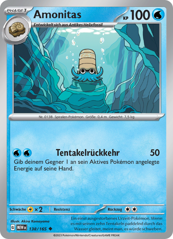 Amonitas 138 — 151 (German Pokémon TCG card)
