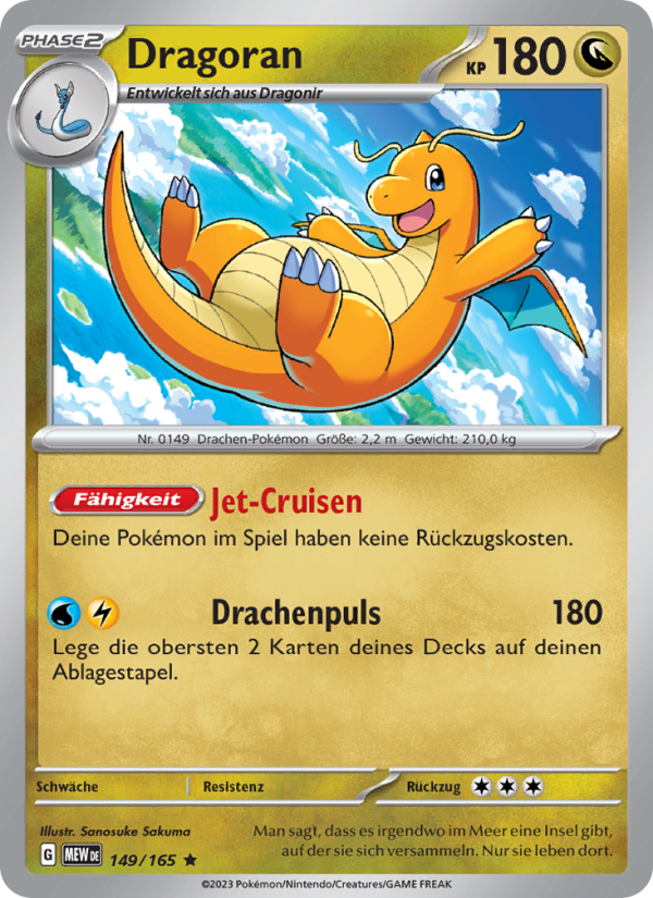 Dragoran 149 — 151 (German Pokémon TCG card)