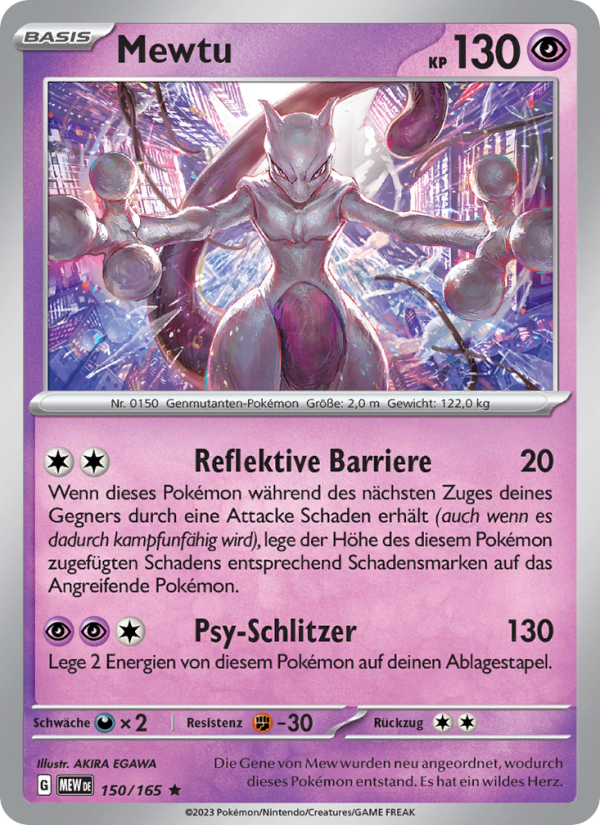 Mewtu 150 — 151 (German Pokémon TCG card)