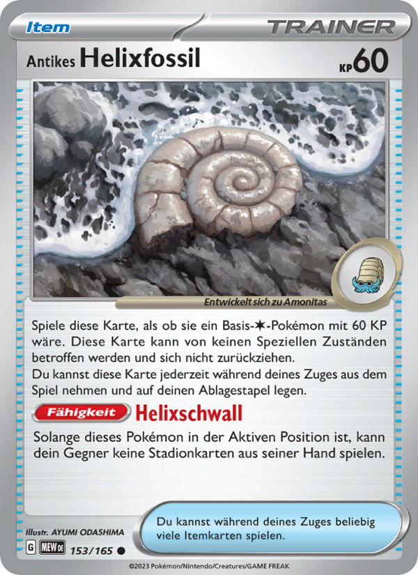 Antikes Helixfossil 153 — 151 (German Pokémon TCG card)