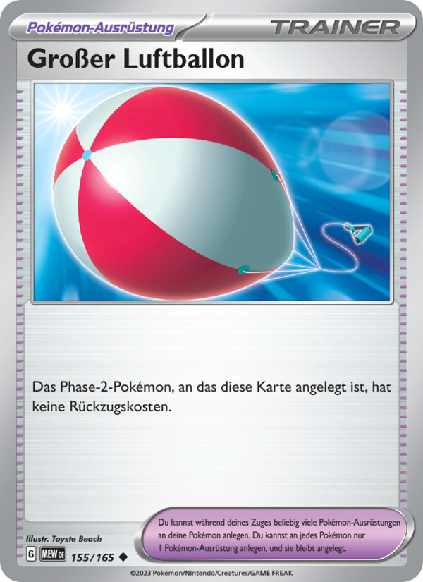 Großer Luftballon 155 — 151 (German Pokémon TCG card)