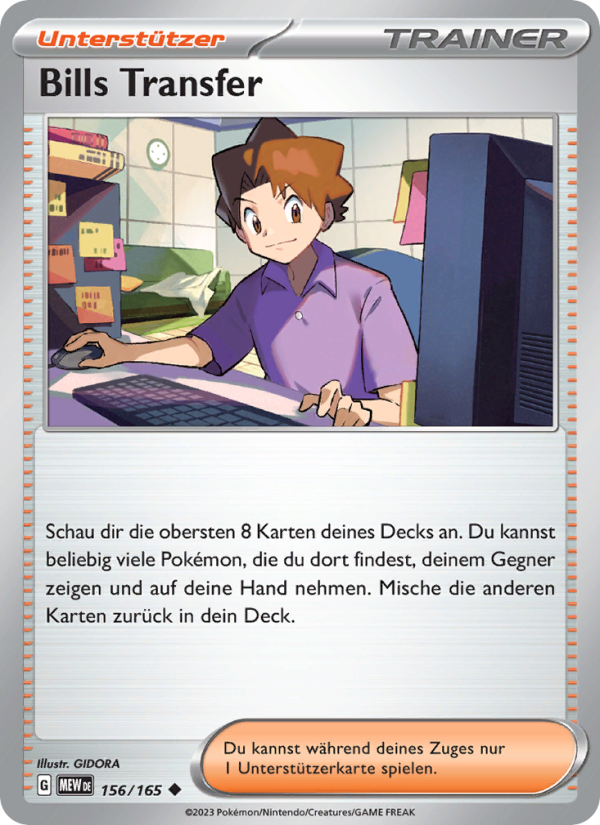 Bills Transfer 156 — 151 (German Pokémon TCG card)