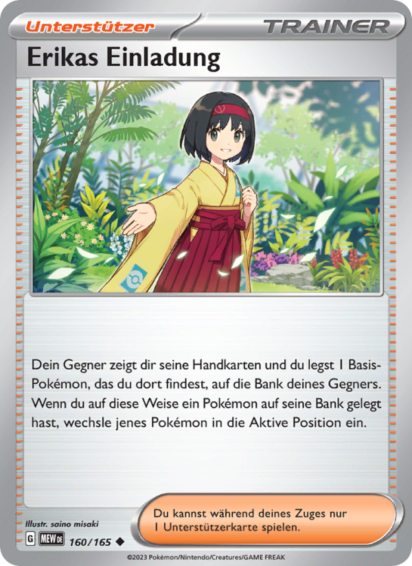 Erikas Einladung 160 — 151 (German Pokémon TCG card)