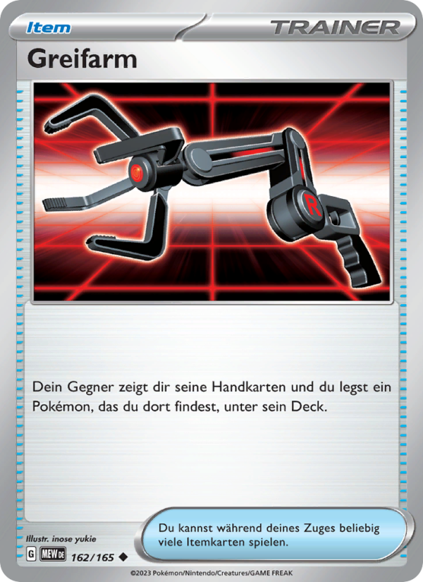 Greifarm 162 — 151 (German Pokémon TCG card)