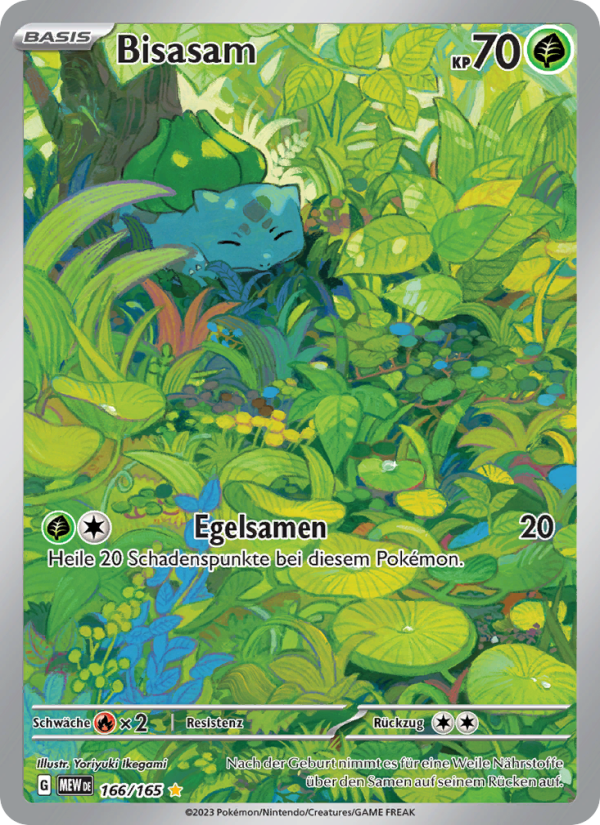 Bisasam 166 — 151 (German Pokémon TCG card)