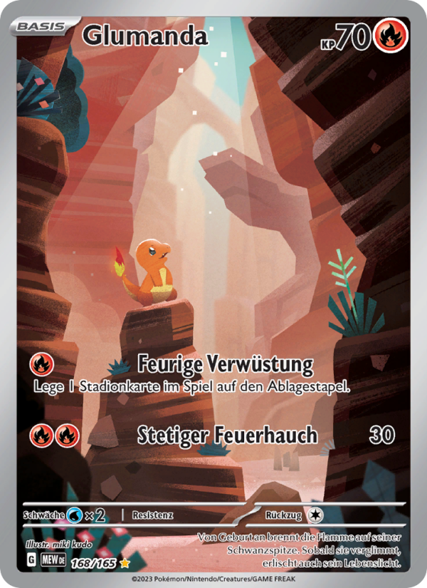 Glumanda 168 — 151 (German Pokémon TCG card)
