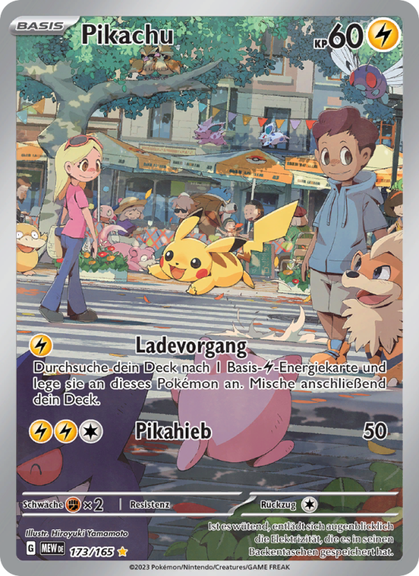 Pikachu 173 — 151 (German Pokémon TCG card)