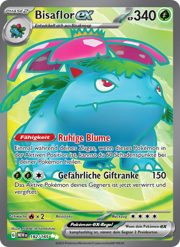 Bisaflor-ex 182 — 151 (German Pokémon TCG card)