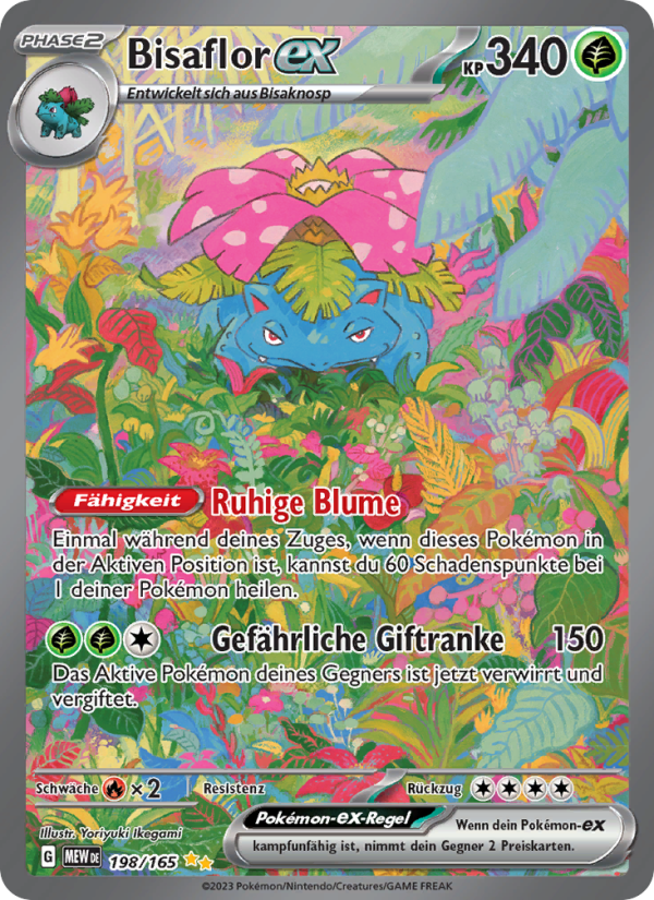 Bisaflor-ex 198 — 151 (German Pokémon TCG card)
