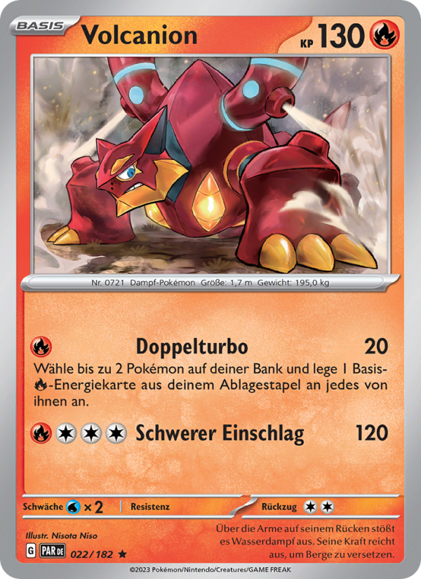 Volcanion 022 — Paradox Rift (German Pokémon TCG card)