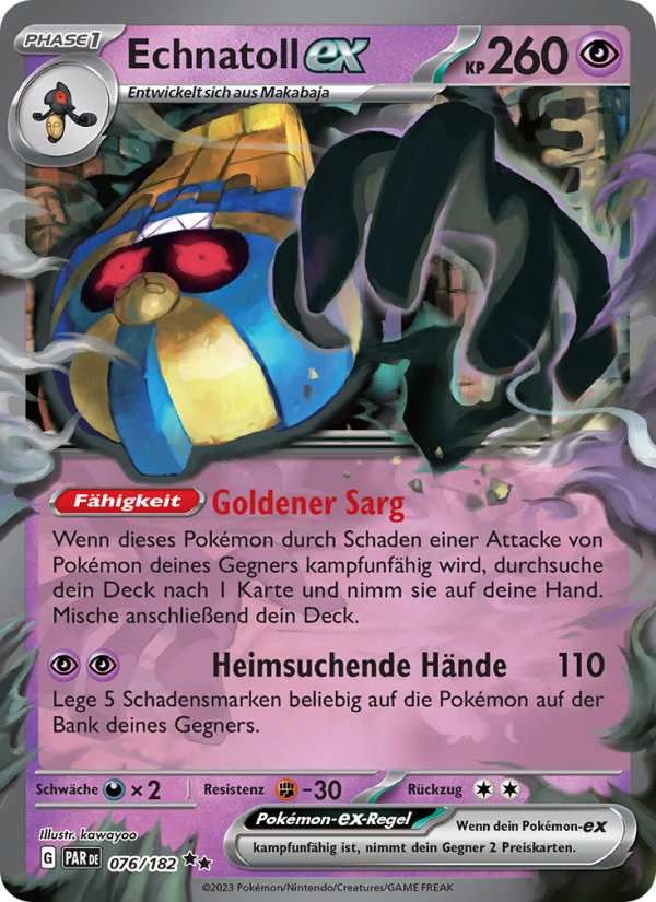 Echnatoll-ex 076 — Paradox Rift (German Pokémon TCG card)