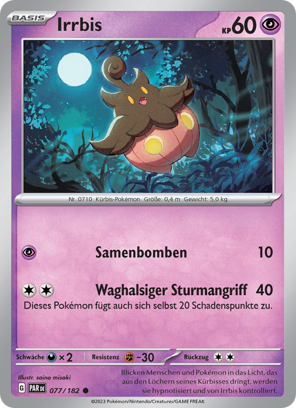 Irrbis 077 — Paradox Rift (German Pokémon TCG card)