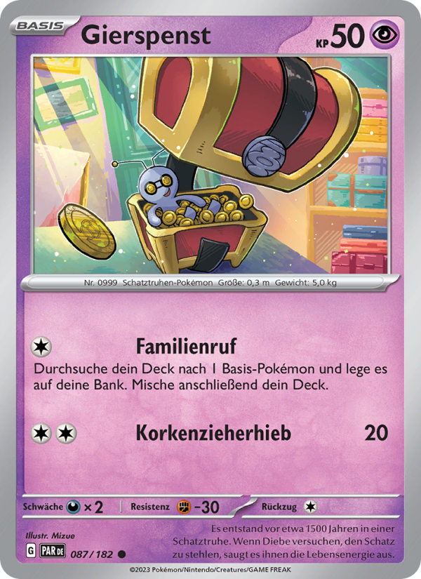 Gierspenst 087 — Paradox Rift (German Pokémon TCG card)