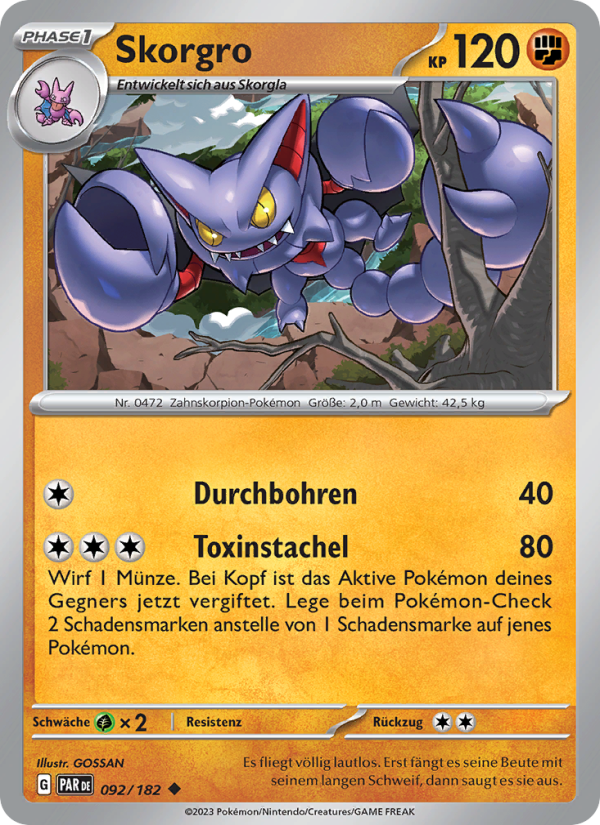 Skorgro 092 — Paradox Rift (German Pokémon TCG card)