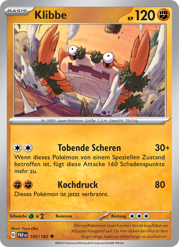Klibbe 105 — Paradox Rift (German Pokémon TCG card)