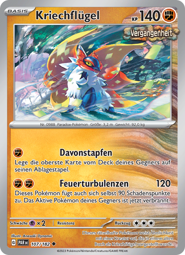 Kriechflügel 107 — Paradox Rift (German Pokémon TCG card)