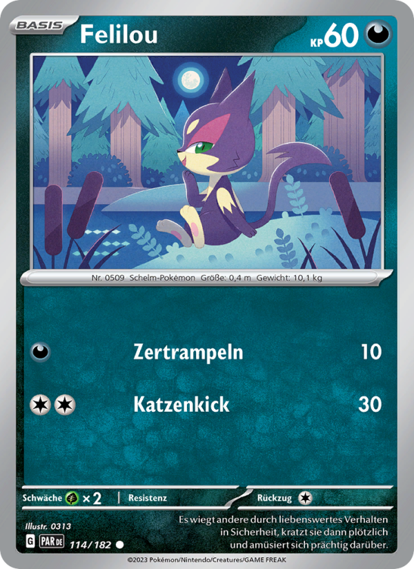 Felilou 114 — Paradox Rift (German Pokémon TCG card)