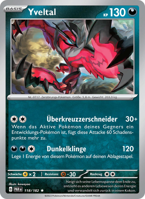 Yveltal 118 — Paradox Rift (German Pokémon TCG card)