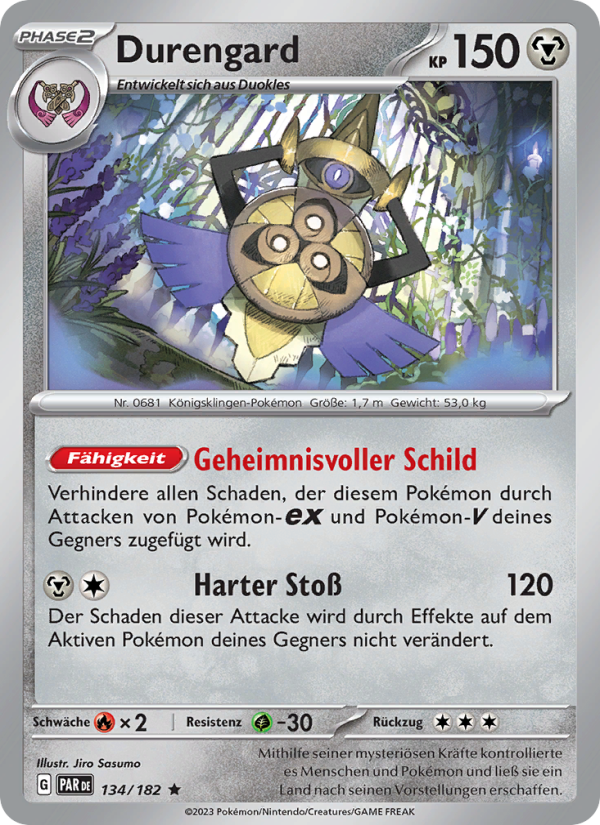 Durengard 134 — Paradox Rift (German Pokémon TCG card)