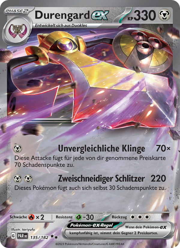 Durengard-ex 135 — Paradox Rift (German Pokémon TCG card)
