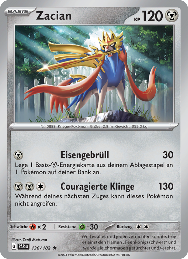Zacian 136 — Paradox Rift (German Pokémon TCG card)