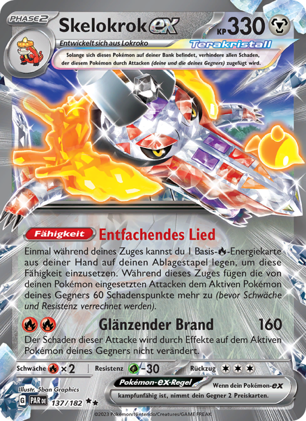 Skelokrok-ex 137 — Paradox Rift (German Pokémon TCG card)