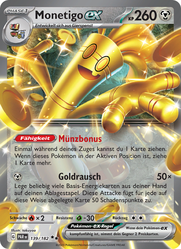 Monetigo-ex 139 — Paradox Rift (German Pokémon TCG card)