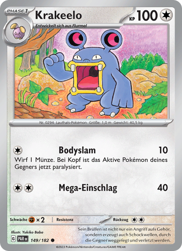 Krakeelo 149 — Paradox Rift (German Pokémon TCG card)