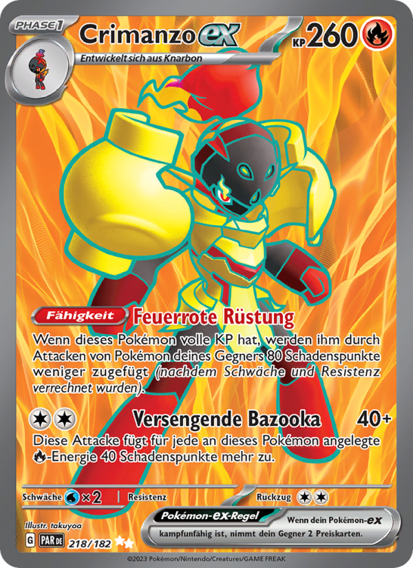 Crimanzo-ex 218 — Paradox Rift (German Pokémon TCG card)